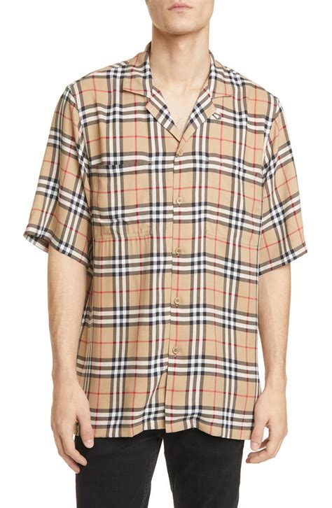 burberry button down shirt short sleeve|burberry check button up shirt.